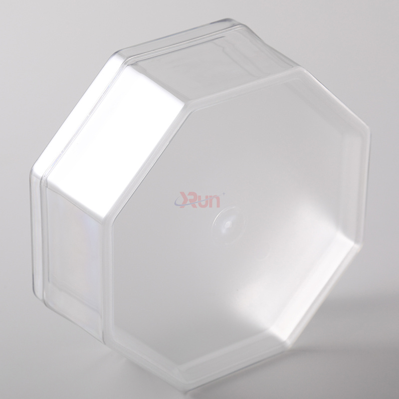 We provide certified PE food-grade jars that are the perfect opaque insert for the clear octagonal box, ensuring safe clear plastic food containers for all your bakery packaging needs.